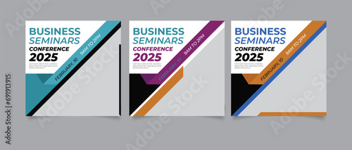 Business seminars social media and instagram post template