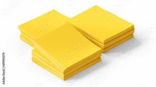 Sunny Stationery: Yellow Notepads Isolated on a Transparent Background