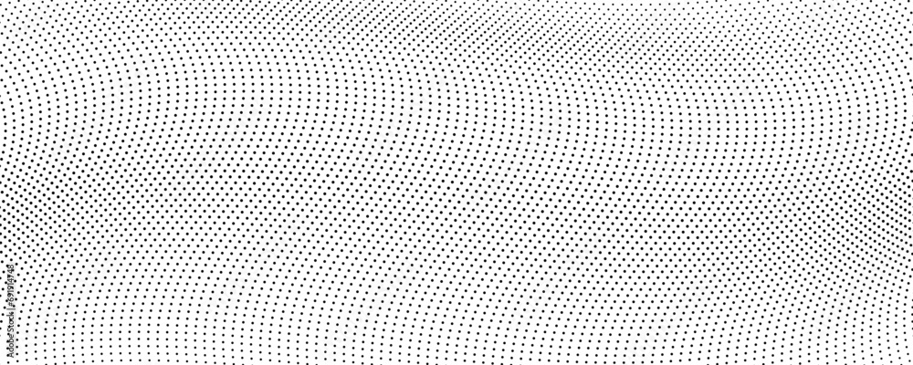 Halftone monochrome background with flowing dots Halftone monochrome background with flowing dots