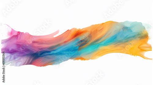 Vibrant Fusion: Isolated Watercolor Brush Strokes in a Multicolored Danc