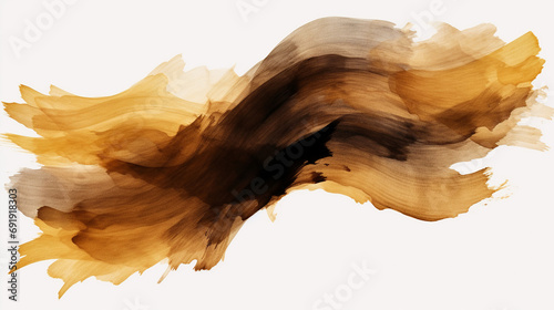 Watercolor Brush Strokes Trio: Brown, Golden, Black on Transparent