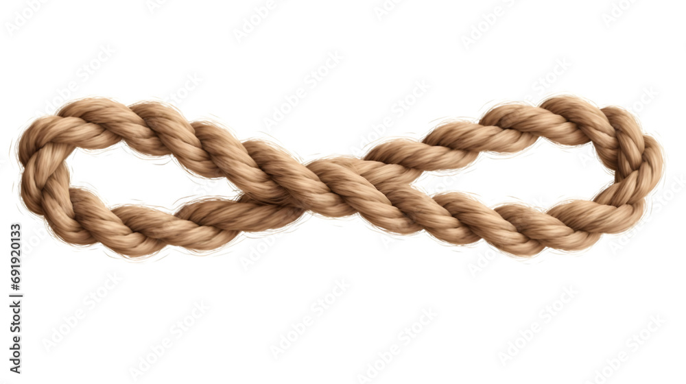 rope for decoration and covering on the transparent background isolated on white background. Generative AI.