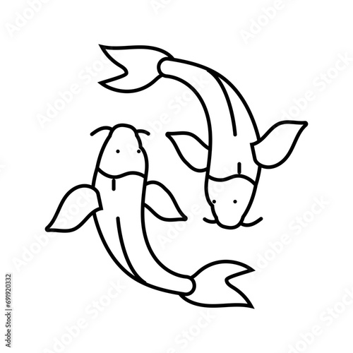 yin yang fish taoism line icon vector. yin yang fish taoism sign. isolated contour symbol black illustration