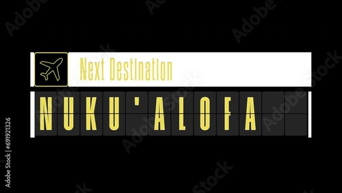 Pantalla de información de destinos internaciones: NNuku Alofa photo