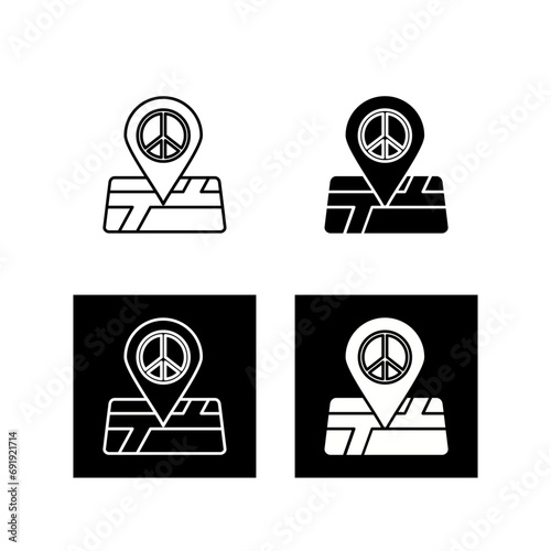 Peace Location Vector Icon