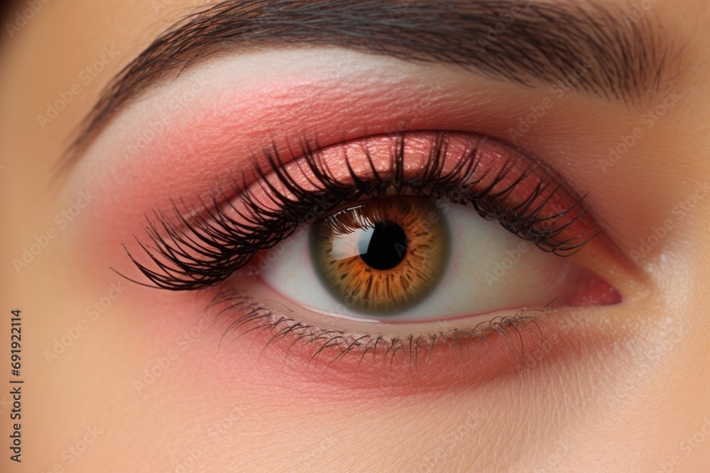 Peach fluff style makeup emphasizing the eye Peach fluff style makeup emphasizing the eye