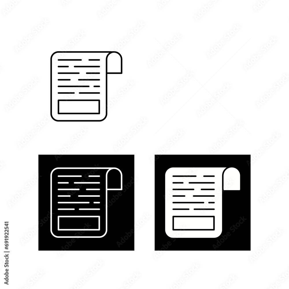 White Paper Vector Icon White Paper Vector Icon