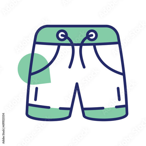 Shorts icon in modern style, beachwear vector
