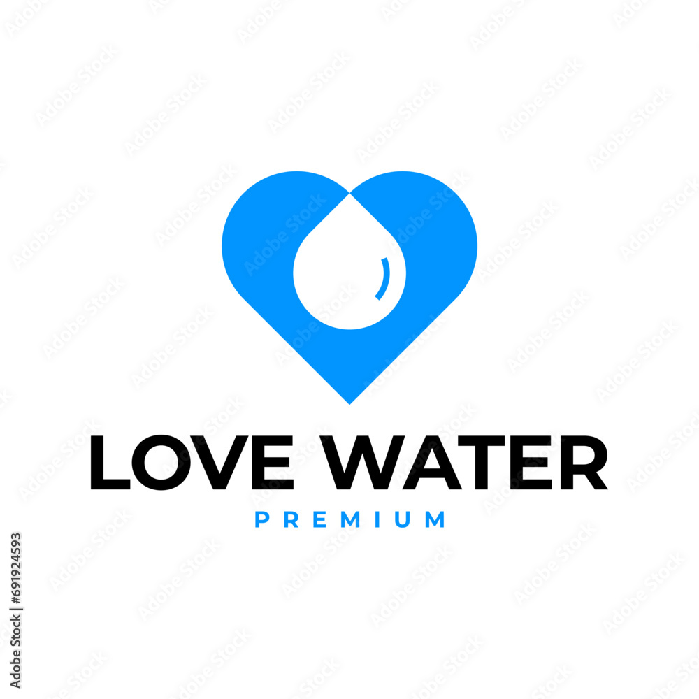LOVE WATER WORLD DAY LOGO VECTOR ICON ILLUSTRATION LOVE WATER WORLD DAY LOGO VECTOR ICON ILLUSTRATION