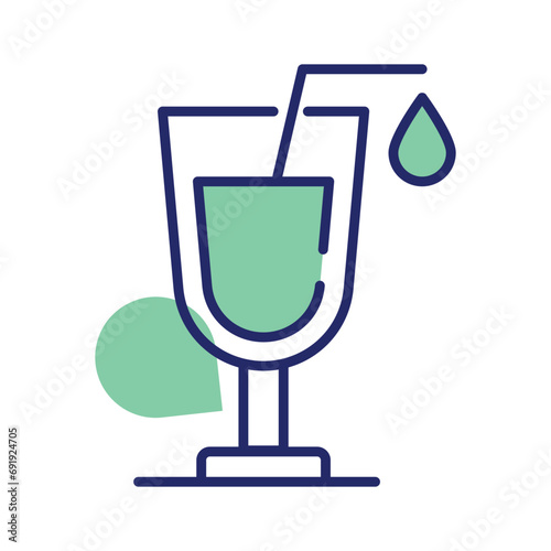 Grab this creatively designed vector of drink in trendy style, ready to use icon
