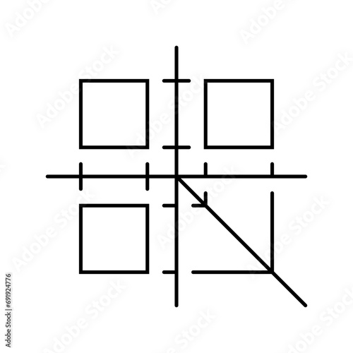 orthographic projections architectural drafter line icon vector. orthographic projections architectural drafter sign. isolated contour symbol black illustration