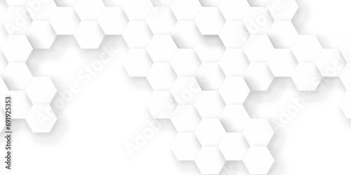 Abstract background with hexagon  modern abstract vector polygonal pattern. Futuristic abstract honeycomb technology white background. Luxury white hexagon pattern.