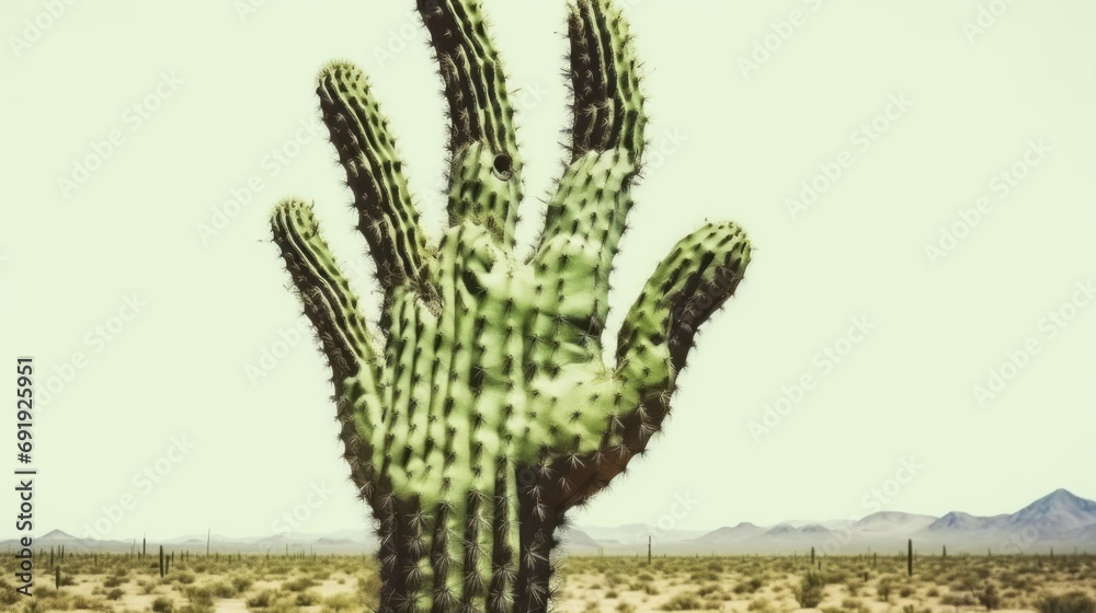 Cactus in the shape of a human hand. Mexican desert. Cactus in the shape of a human hand. Mexican desert.