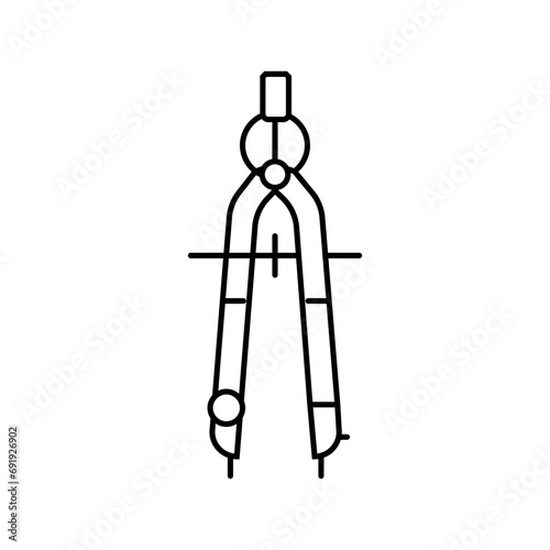 drafting compass architectural drafter line icon vector. drafting compass architectural drafter sign. isolated contour symbol black illustration