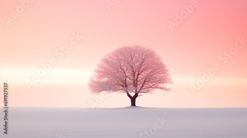 tree in the snow HD 8K wallpaper Stock Photographic Image  © AA