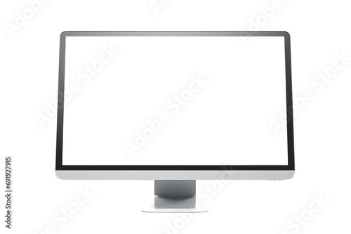 Modern desktop pc mocup. monitor display with blank screen isolated on transparent background Remove png, Clipping Path, pen tool