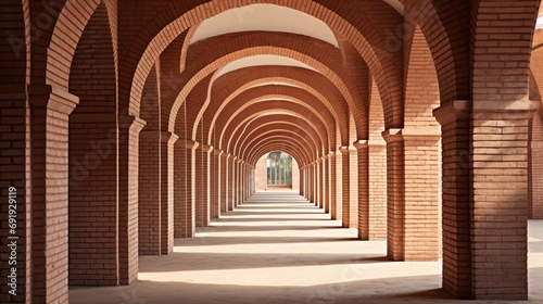 the intricate patterns of brick arches  showcasing their architectural beauty and timeless elegance as they form a captivating backdrop.