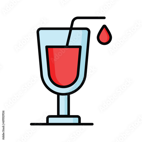 Grab this creatively designed vector of drink in trendy style, ready to use icon