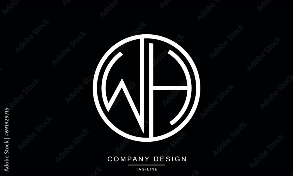 WH, HW, Abstract Letters Logo Monogram WH, HW, Abstract Letters Logo Monogram