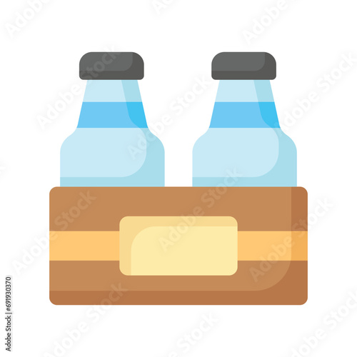Icon of milk bottles crate in modern design style, ready for premium use