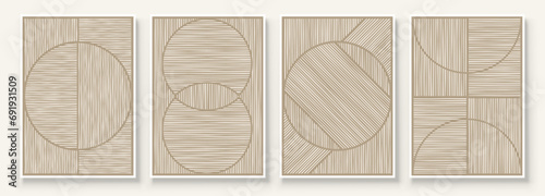 Modern Neutral Abstract Printable Wall Art Set of 4 Simple Line Print Beige Minimalist Wall Art Contemporary Home Decor Modern Wall Art