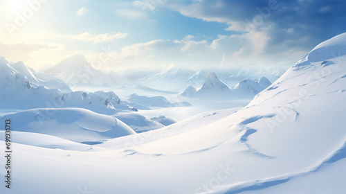 sunrise scenery winter landscape, white themed wallpaper
