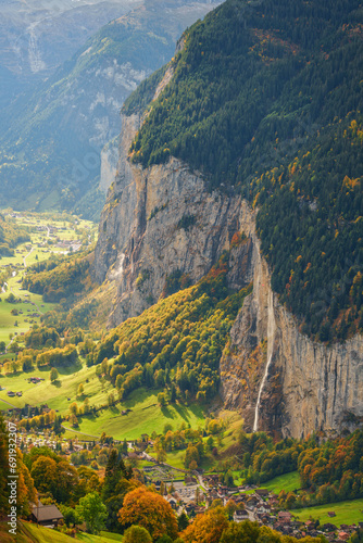 Lauterbrunnen, Switzerland valley from Wengen