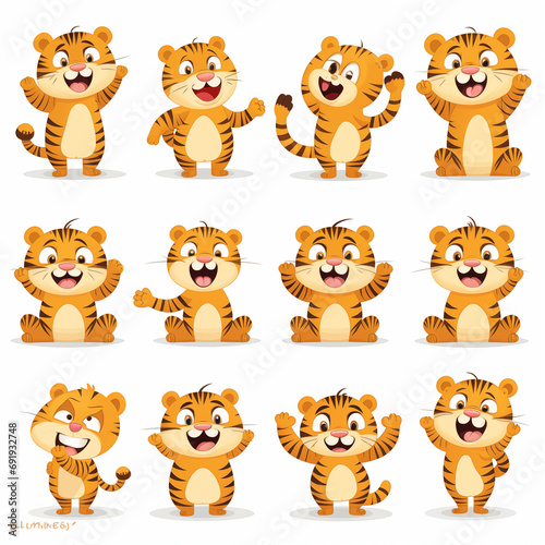 Tiger World Icons  Upright Poses