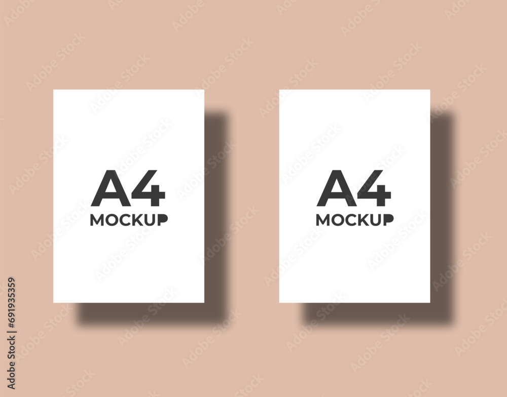 A4 paper sheet blank mockup design, vector illustrating. A4 paper sheet blank mockup design, vector illustrating.