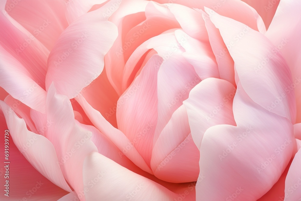 A close-up macro view capturing the intricacies of a pink peony flower bud, forming a background pattern with floral beauty.