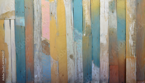 Vintage Palette - Old Colorful Wooden Planks Background Wallpaper