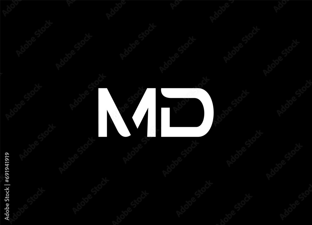 Initial Letter md Logo Design Monogram Creative Modern Sign Symbol Icon