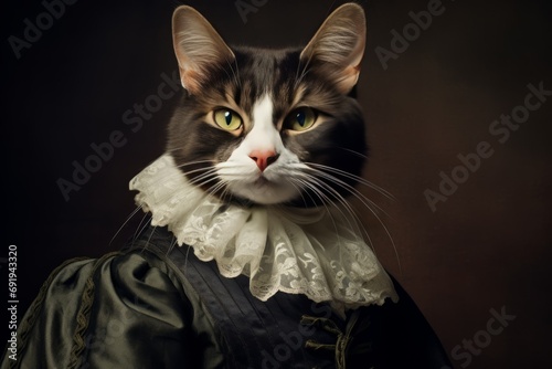Portrait of an anthropomorphic Aristocrat Cat