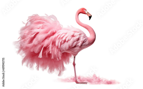 Flamingo in a Feathered Boa On Transparent Background ©  Creative_studio
