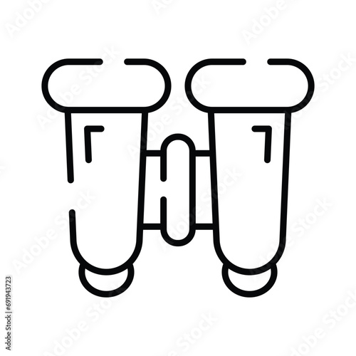 An optical instrument with a lens for each eye, used for viewing distant objects, binoculars vector design in trendy style