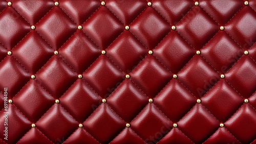red diamond pattern embossed leather pattern with gold diamond detail, puffy foam leather for purse. © sema_srinouljan