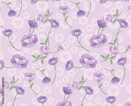 flowers with hearts print