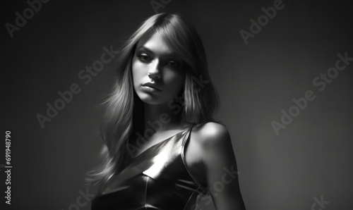 Black and white glamour model
