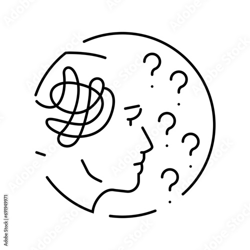 difficulty speaking slurred speech line icon vector. difficulty speaking slurred speech sign. isolated contour symbol black illustration