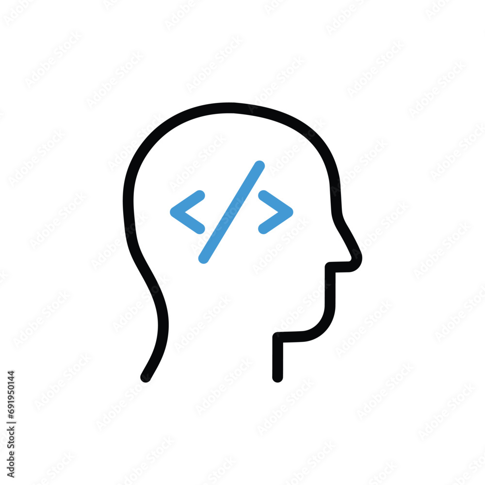 Coding Mind Icon vector stock illustration Coding Mind Icon vector stock illustration