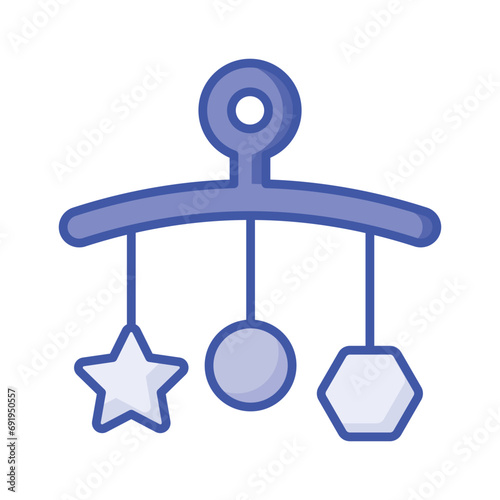Grab this hand icon of baby rattle icon, crib toy vector, isolated on white background