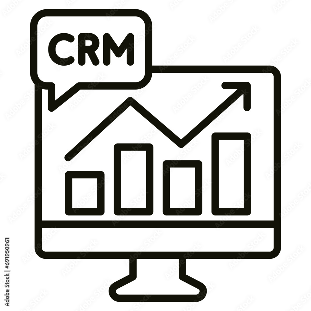 CRM Analytics icon line vector illustration CRM Analytics icon line vector illustration