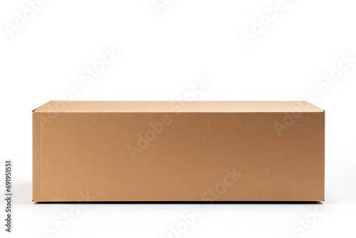 Versatile cardboard boxes on white background isolated. Shipping to storage brown cartons are epitome of functionality. Blank and ready for labels symbolize of safe transportation and secure packaging © Wuttichai