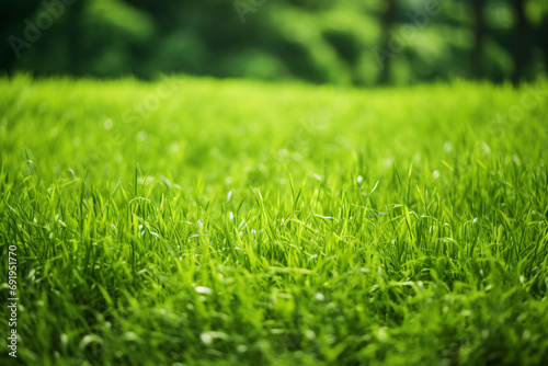 Lush Green Grass Meadow Background