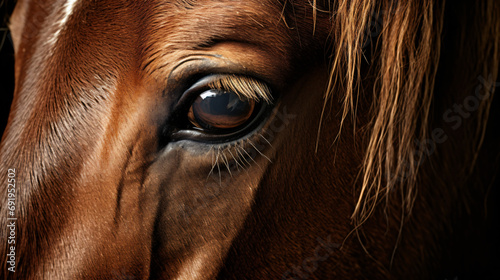 Horse head close up portrait