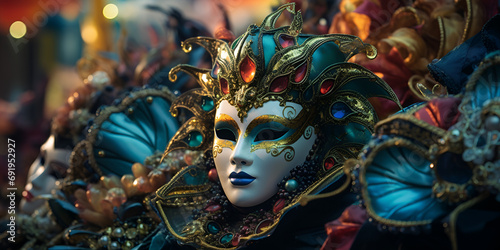 Festive Elegance,Venetian Carnival Magic.AI Generative 