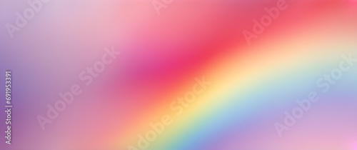 Trendy Vividly Colorful Pastel Rainbow Gradient Background With Cloudscape and Warm Luminescent Shades in Harmony. Creating a Dreamlike Sky Visual Backdrop. 