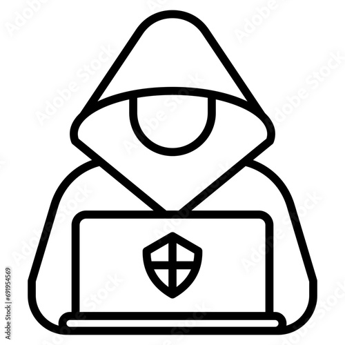 Ethical Hacker icon line vector illustration