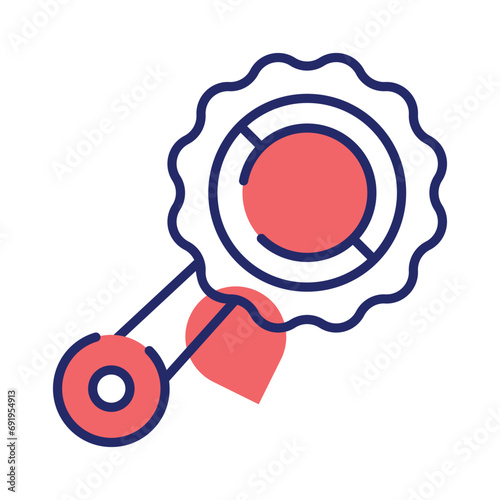 Check this carefully designed icon of baby rattle in trendy style, customizable vector