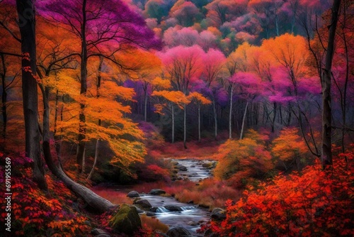 autumn in the forest  and generated AI